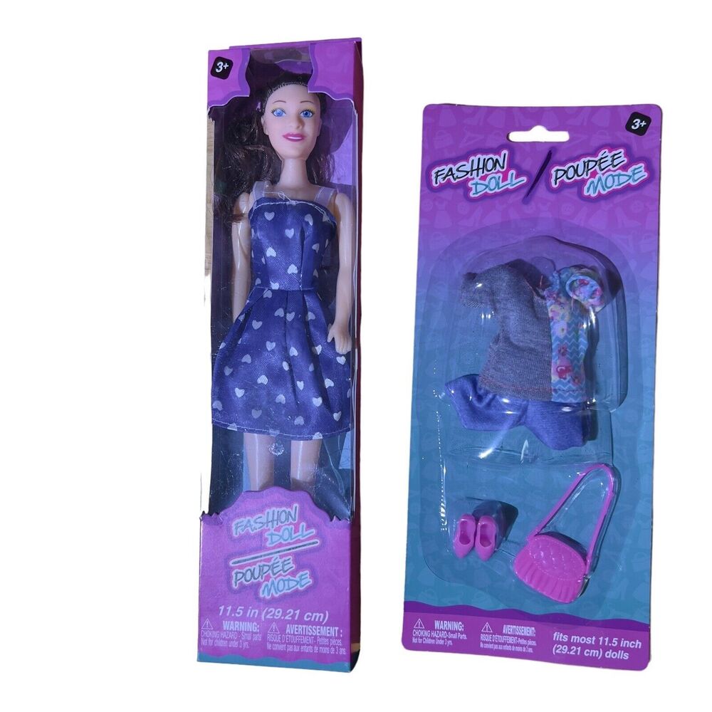 Fashion Doll Poupee Mode 11.5” Doll Accessories‎ & Outfit Bundle Ages 3+